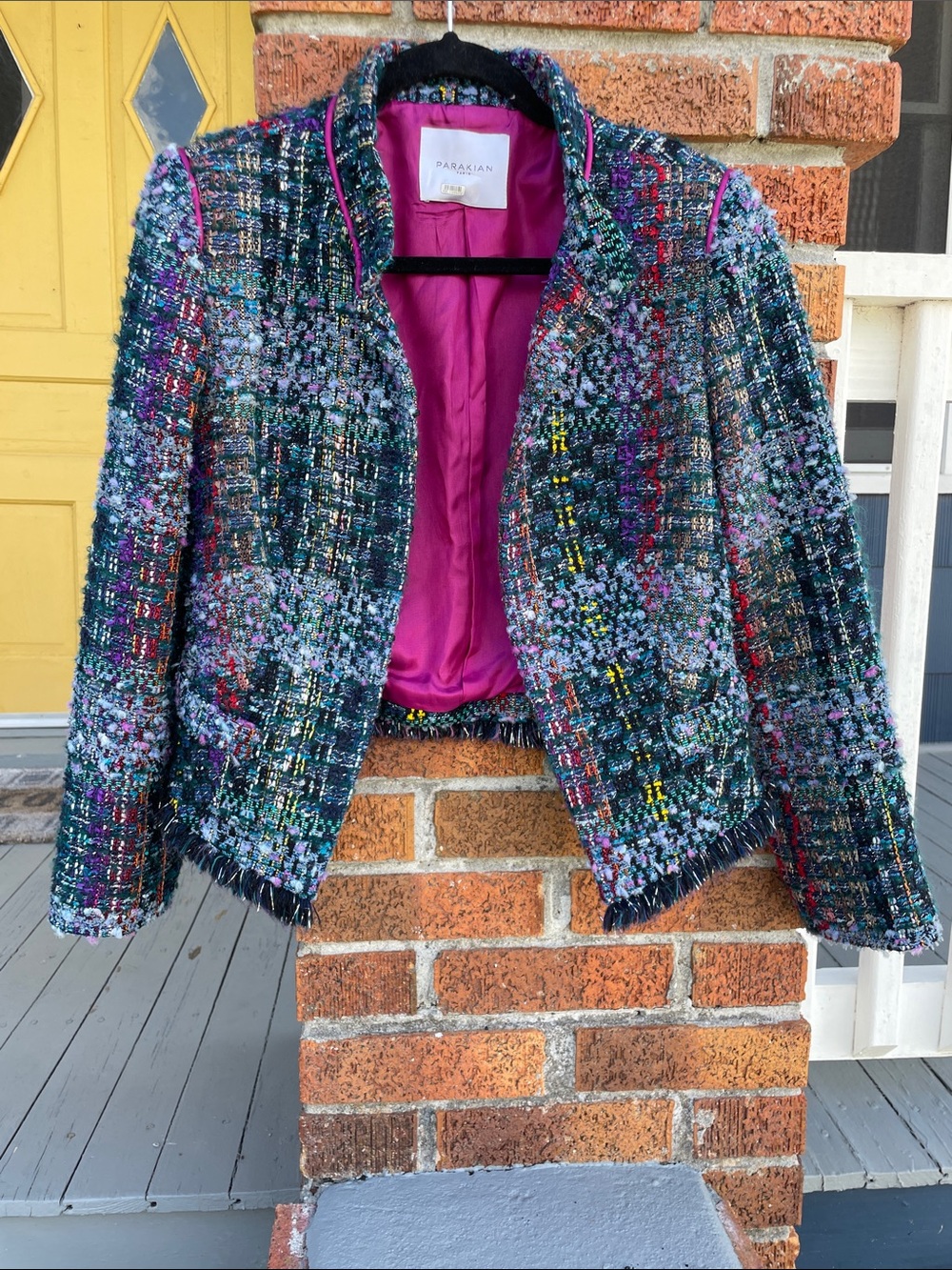 Parakian Paris Vintage Made in Italy Metallic Fringe Jacket Sz 40